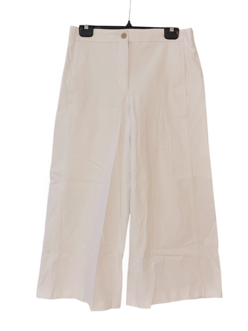 Ann Taylor Pants Size 4 White Wide Leg Cropped High Rise